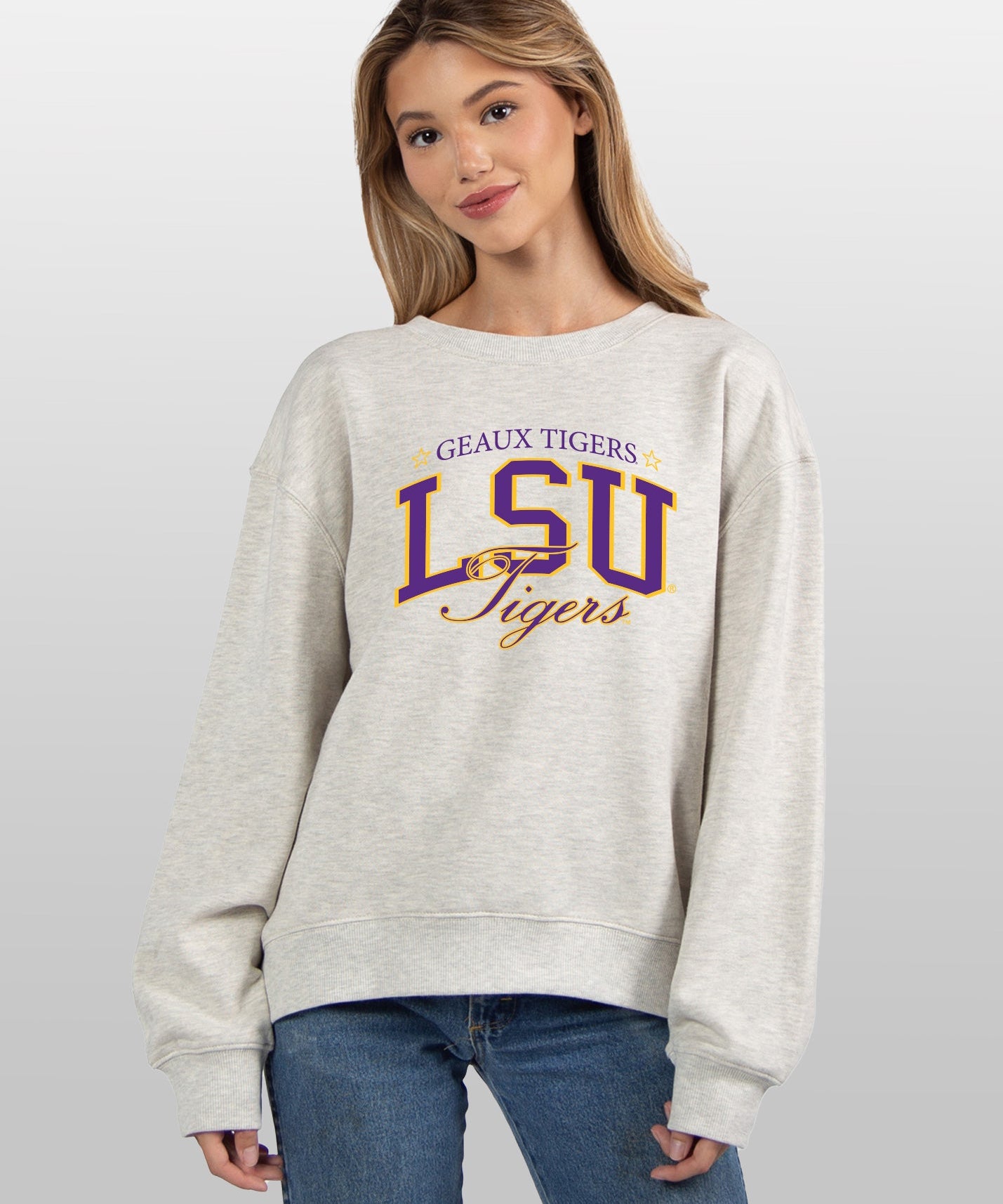 LSU Tigers grey women’s sweatshirt