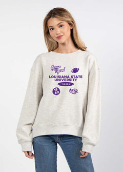 LSU Tigers oversized womens Old School Crew sweatshirt