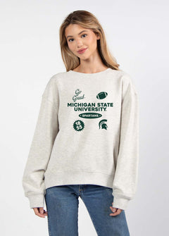 Michigan State Spartans oversized womens Old School Crew sweatshirt