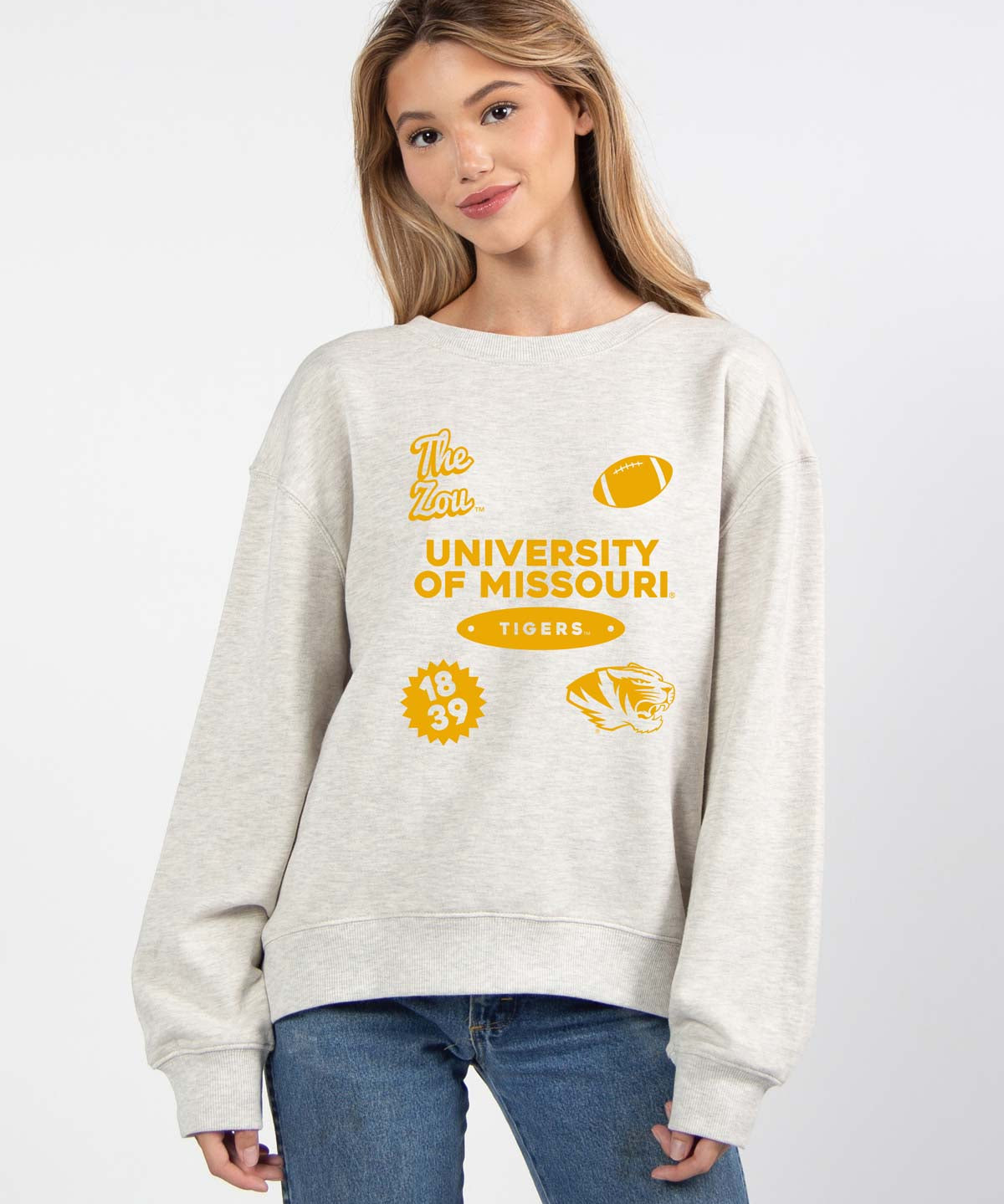 Missouri Tigers oversized womens Old School Crew sweatshirt