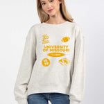 Missouri Tigers oversized womens Old School Crew sweatshirt