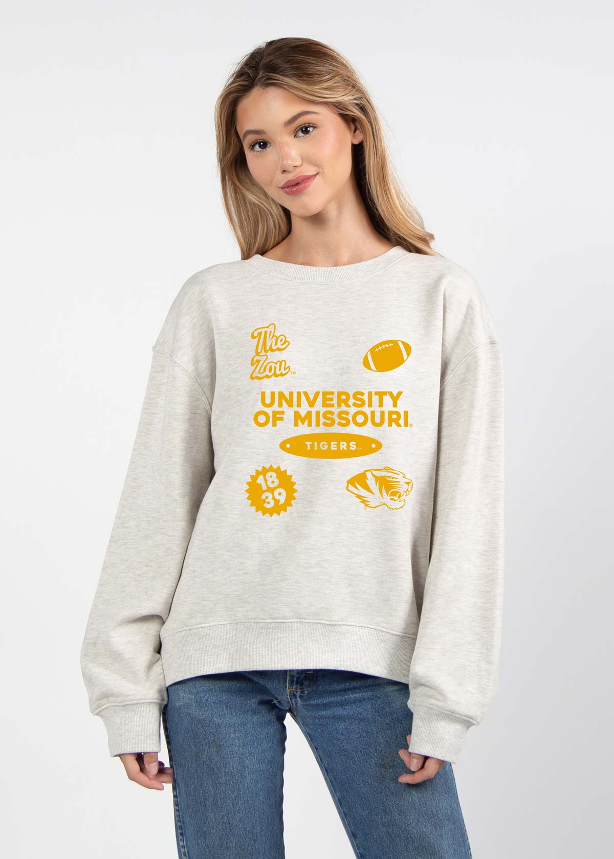 Missouri Tigers oversized womens Old School Crew sweatshirt