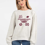 Mississippi State Bulldogs oversized womens Old School Crew sweatshirt
