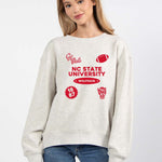 NC State Wolfpack oversized womens Old School Crew sweatshirt