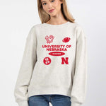 Nebraska Cornhuskers oversized womens Old School Crew sweatshirt
