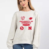 Nebraska Cornhuskers oversized womens Old School Crew sweatshirt
