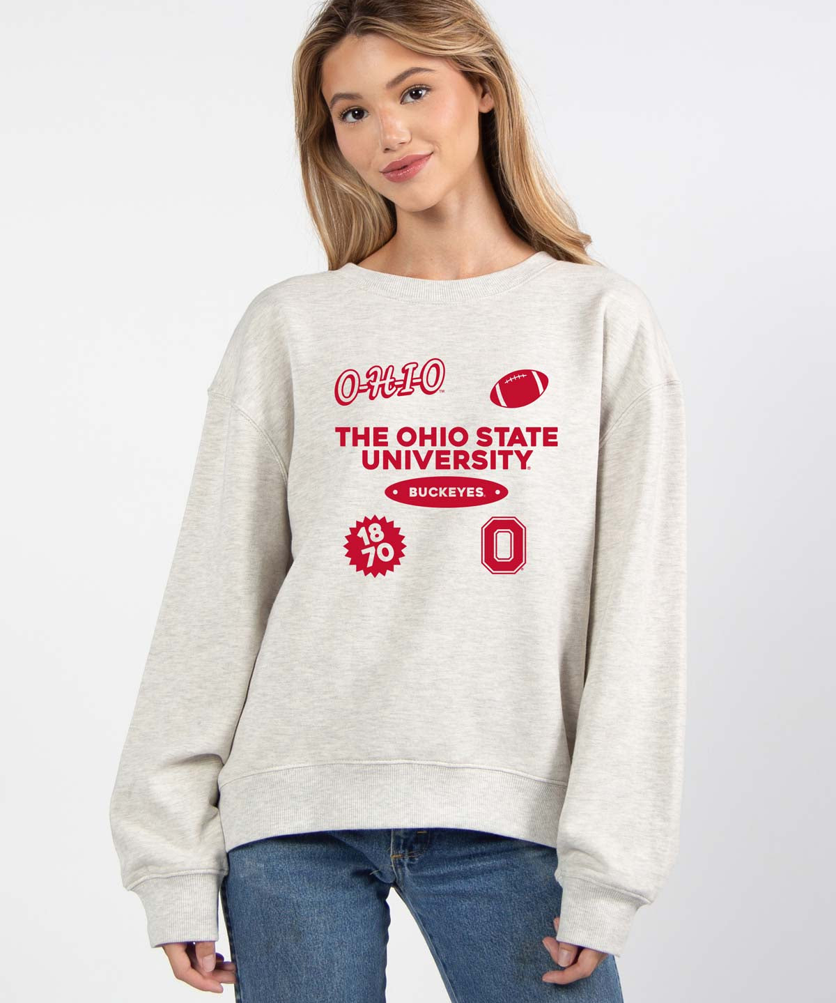 Ohio State Buckeyes oversized womens Old School Crew sweatshirt