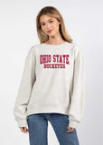 Ohio State womens Old School Crew Neck Sweatshirt in Ash Grey 