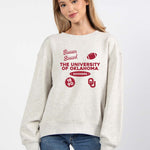 Oklahoma Sooners oversized womens Old School Crew sweatshirt