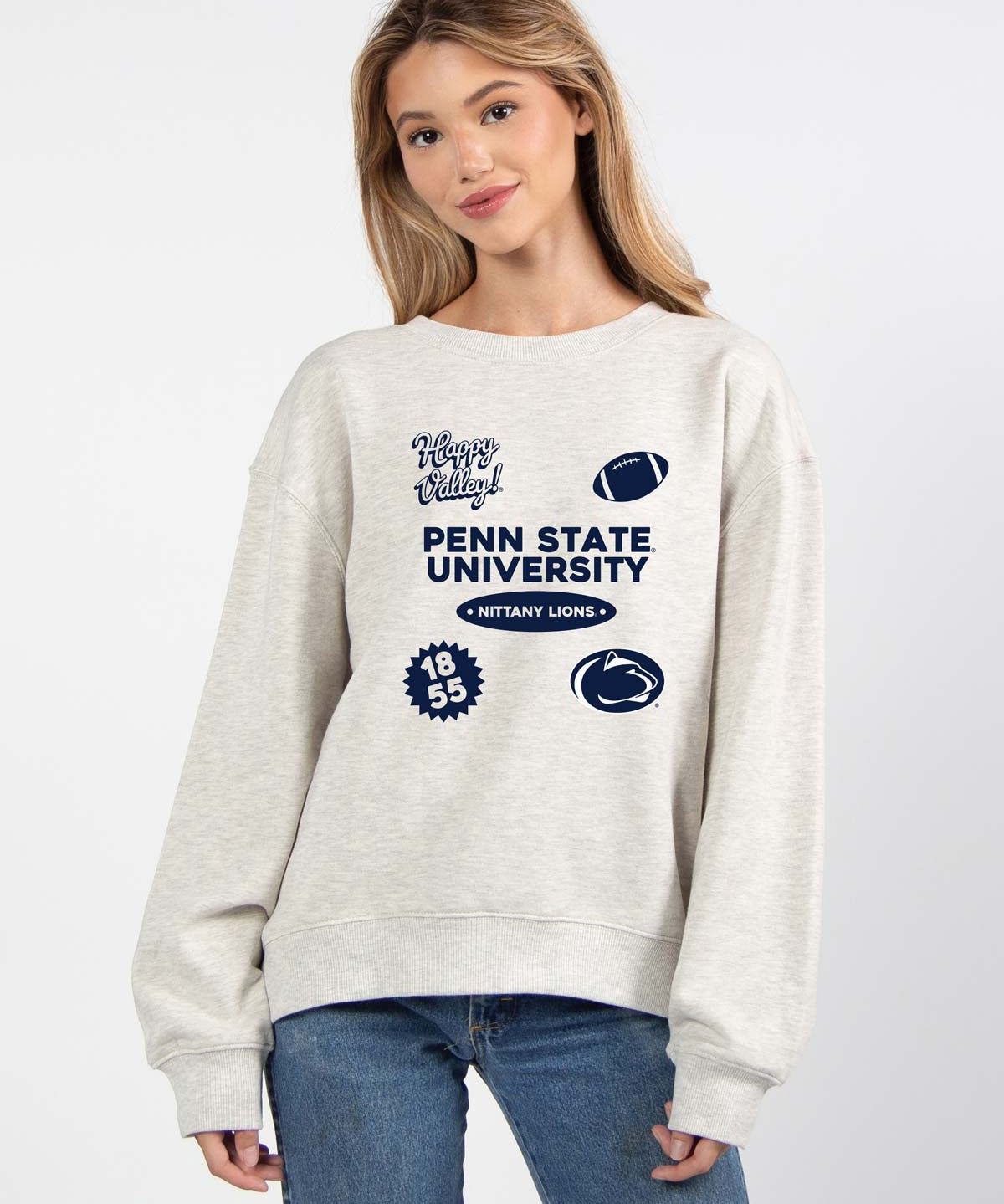Penn State Nittany Lions oversized womens Old School Crew sweatshirt