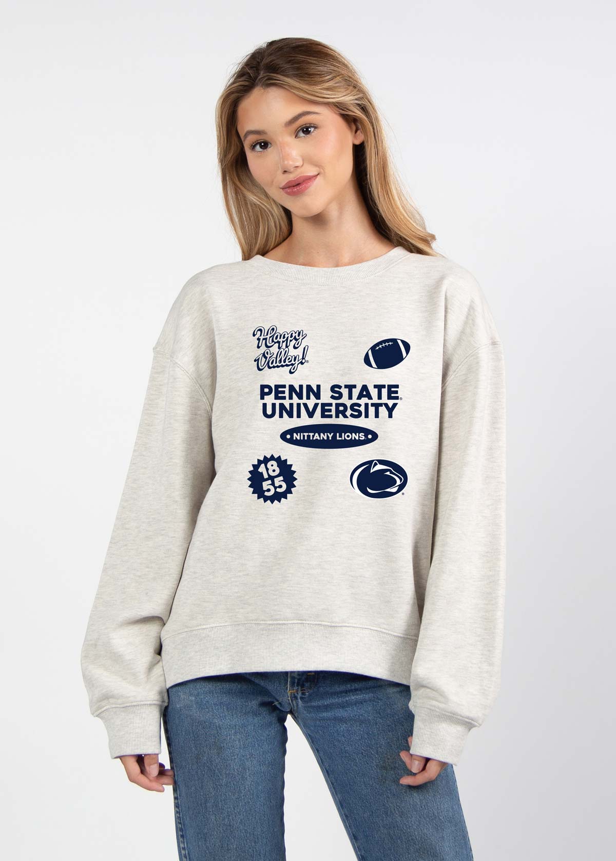 Penn State Nittany Lions oversized womens Old School Crew sweatshirt