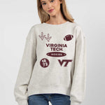 Virginia Tech Hokies oversized womens Old School Crew sweatshirt
