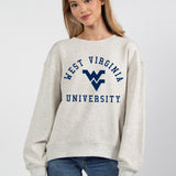 Old School Crew West Virginia Mountaineers in Ash Grey