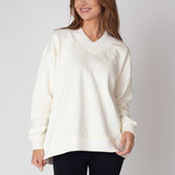 Letterman V-Neck Pullover womens sweatshirt pullover