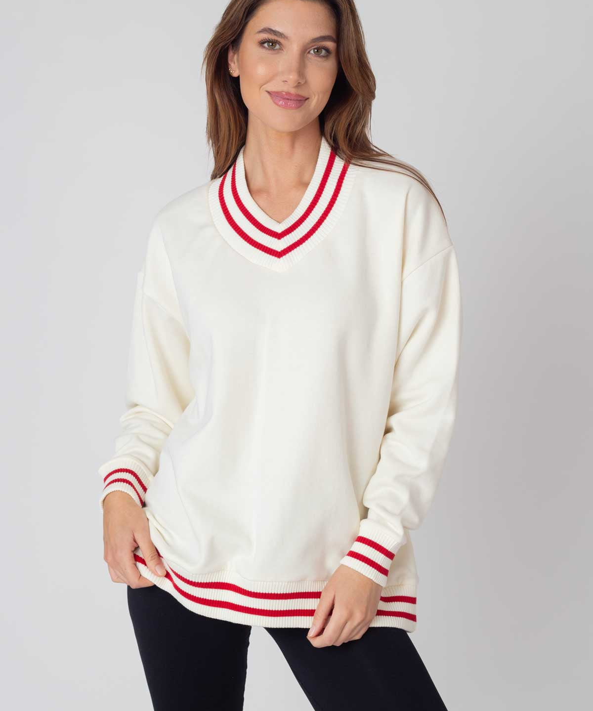 Letterman V-Neck Pullover