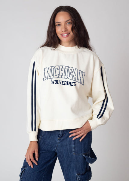 Michigan Wolverines Varsity Mock-Neck | Preppy Sweatshirt – chicka-d