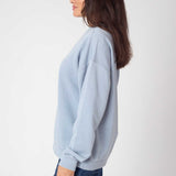 Burnout Crew Sweatshirt in Faded Denim