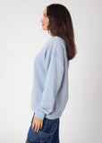 Burnout Crew Sweatshirt in Faded Denim