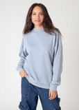 Burnout Crew Sweatshirt in Faded Denim