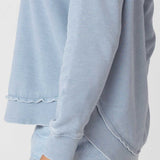 Burnout Hi-Lo Crew in Faded Denim