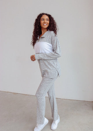 The Quarter Zip + Flare Pants Set