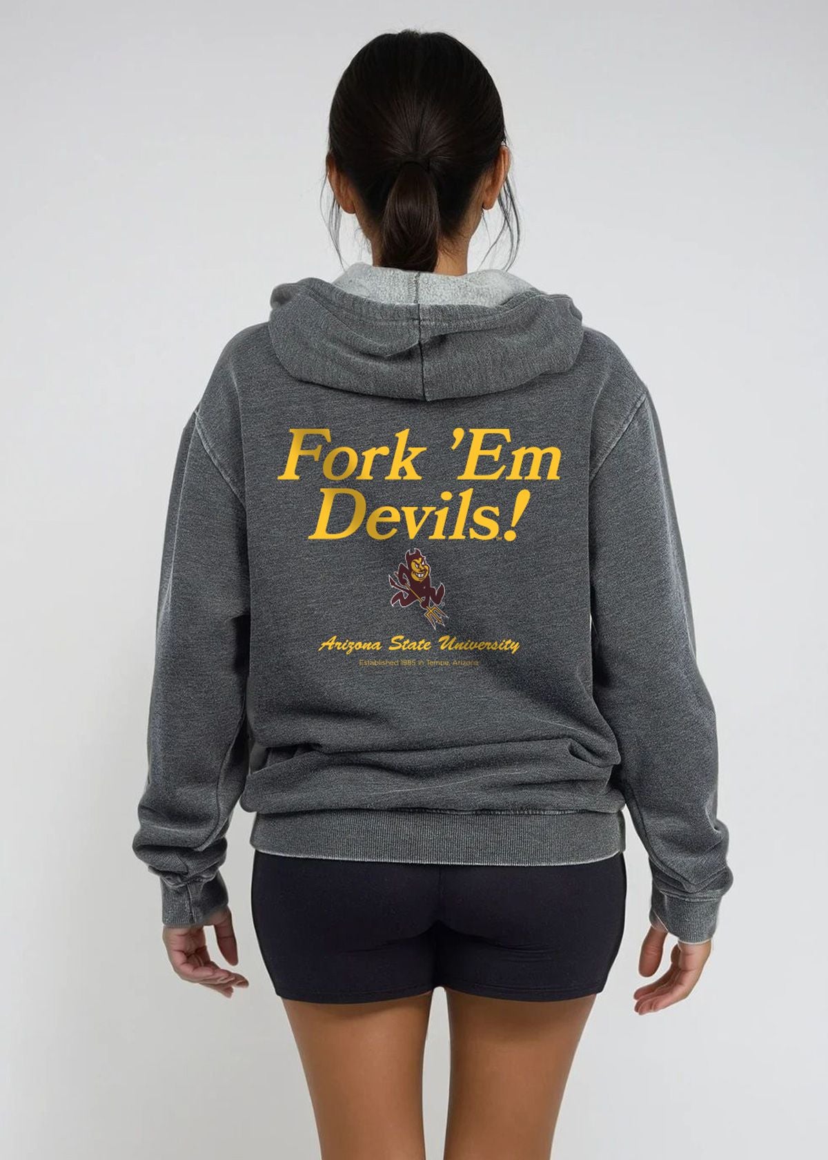 NCAA Arkansas Razorbacks Women's Burnout Pullover Sweatshirt – Charcoal, Long Back Tunic Style