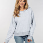 Womens Blue Cropped Sweatshirt