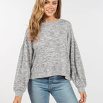 Womens Grey Long Sleeve Top
