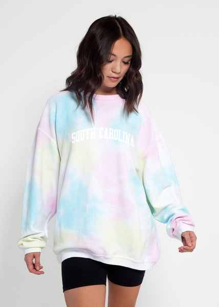 Corded Sweatshirt South Carolina Gamecocks in Rainbow Tie-Dye – chicka-d