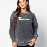 Clemson Tigers Charcoal Burnout Campus Pullover
