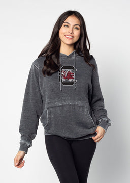 NCAA South Carolina Gamecocks Women's Burnout Pullover - Oversized Fleece Sweatshirt, Charcoal, Medium - View #9