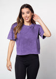 Grape cropped short sleeve tee in a relaxed boxy silhouette with a vintage inspired wash finish.